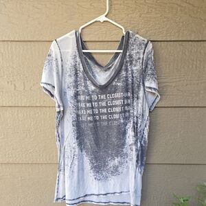 Torrid V-neck Take Me To The Closest Bar Burnout Slub Tea 2X